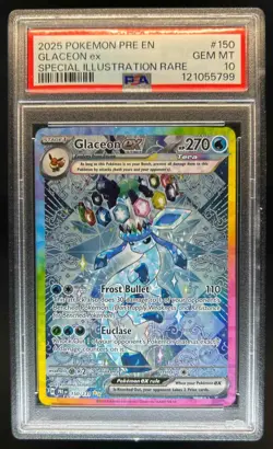 2025 Pokemon Prismatic Evolutions Glaceon ex #150/131 PSA 10 GEM MINT - Image 1