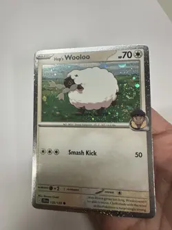135/159 Hop’s Wooloo Cosmos Holo FART SWIRL 🌀 NEAR MINT NM Pokemon Card - Image 1