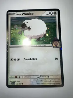 135/159 Hop’s Wooloo Cosmos Holo FART SWIRL 🌀 NEAR MINT NM Pokemon Card - Image 2