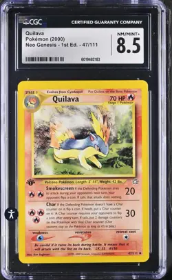 Pokemon Neo Genesis 47/111 Quilava 1st Edition 2000 Uncommon CGC 8.5 NM/MINT+ - Image 2