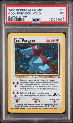 PSA 5 EX Cool Porygon Black Star Promo Holo Rare Pokemon Card 15 - Image 1