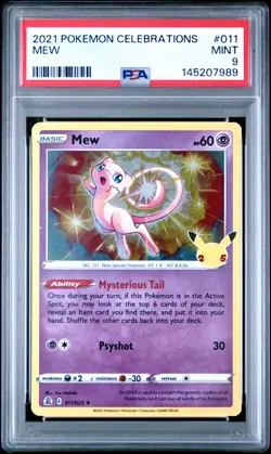 2021 POKEMON CELEBRATIONS #011 MEW PSA 9 - Image 1