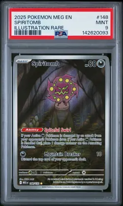 2025 POKEMON MEG EN-MEGA EVOLUTION ILLUSTRATION RARE #148 SPIRITOMB PSA 9 - Image 1