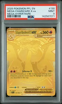 2025 POKEMON PFL EN-PHANTASMAL FLAMES MEGA HYPER RARE MEGA CHARIZARD X EX PSA 9 - Image 1