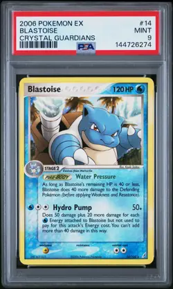 2006 POKEMON EX CRYSTAL GUARDIANS #14 BLASTOISE PSA 9 - Image 1