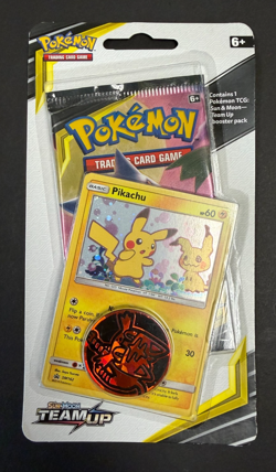 Pokemon 2019 Team Up Single Blister Pack with Pikachu Promo - Factory Sealed - Image 1