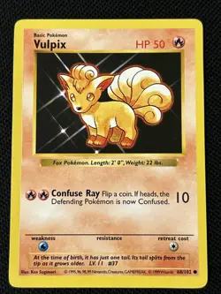 Pokemon Vulpix 68/102 Base Set (Shadowless) Never Played (NM) - Image 1