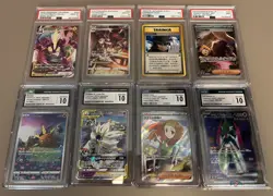 8 CARD PSA and CGC Japanese Pokemon Lot - FULL ART SIR TAG TEAM GX+ More! - Image 1