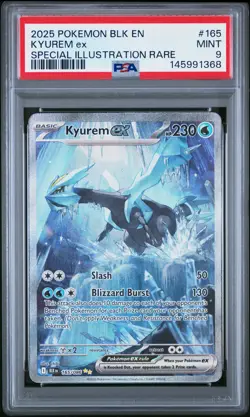 2025 POKEMON BLK EN-BLACK BOLT SPECIAL ILLUSTRATION RARE #165 KYUREM EX PSA 9 - Image 1
