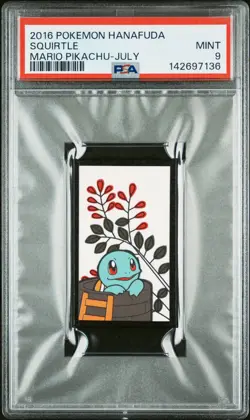 2016 POKEMON HANAFUDA MARIO PIKACHU JULY SQUIRTLE PSA 9 - Image 1