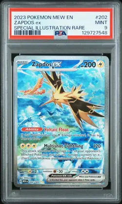 2023 POKEMON MEW EN-151 SPECIAL ILLUSTRATION RARE #202 ZAPDOS EX PSA 9 - Image 1