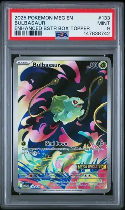 2025 POKEMON MEG EN-MEGA EVOLUTION ENHANCED BOOSTER BOX TOPPER BULBASAUR PSA 9 - Image 1