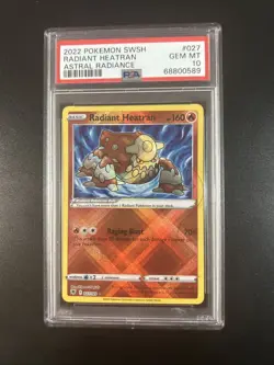 PSA 10 GEM MINT Shiny Radiant Heatran #027 Astral Radiance Graded Pokemon Card - Image 1