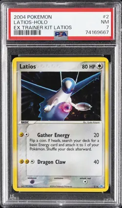2004 POKEMON EX TRAINER KIT LATIOS #2 LATIOS-HOLO PSA 7 - Image 1