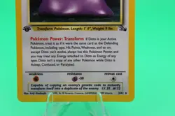 1999 Pokemon TCG Fossil Ditto 1st Edition Holo Rare 3/62 LP - Image 4