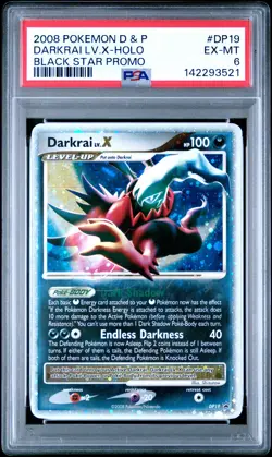 2008 POKEMON DIAMOND & PEARL BLACK STAR PROMO #DP19 DARKRAI LV.X-HOLO PSA 6 - Image 1