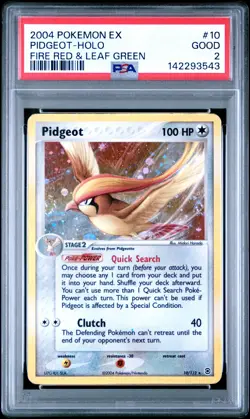 2004 POKEMON EX FIRE RED & LEAF GREEN #10 PIDGEOT-HOLO PSA 2 - Image 1