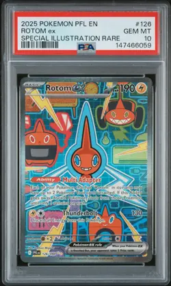 2025 POKEMON PFL EN-PHANTASMAL FLAMES SPECIAL ILLUSTRATION RARE ROTOM EX PSA 10 - Image 1