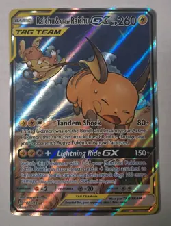 2019 Pokemon Raichu & Alolan Raichu GX 221/236 Tag Team - Image 1
