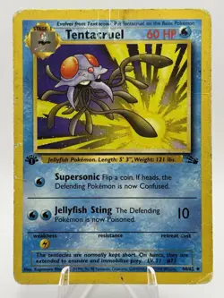 Tentacruel 44/62 Fossil 1st Edition Uncommon Pokemon TCG - HP - Image 1