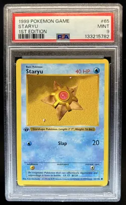 1999 Pokemon 1st Edition Staryu #65/102 PSA 9 - Image 1