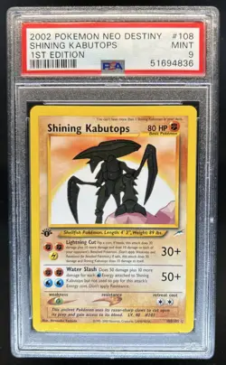 2002 Pokemon Neo Destiny 1st Edition Shining Kabutops Holo #108/105 PSA 9 - Image 1