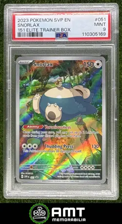 Snorlax PSA 9 2023 Pokemon SV Black Star Promos SVP #051 5169 151 Elite Trainer - Image 1