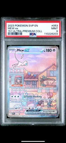 2023 Pokemon 151 UPC Mew ex SVP 53 SIR Ultra Premium PSA 9 Mint TCG Card - Image 1