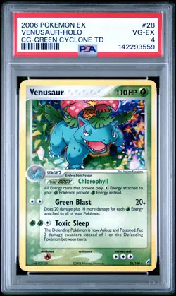 2006 POKEMON EX CRYSTAL GUARDIANS GREEN CYCLONE THEME DECK VENUSAUR-HOLO PSA 4 - Image 1
