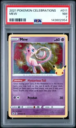 2021 POKEMON CELEBRATIONS #011 MEW PSA 7 - Image 1