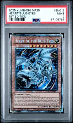 2025 YU-GI-OH! MP25-MEGA-PACK TIN 1ST EDITION HEART OF THE BLUE-EYES PSA 9 - Image 1