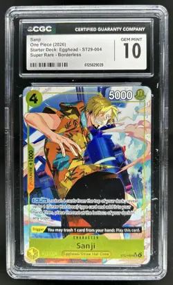 2026 One Piece Egghead Sanji Super Rare Borderless #ST29-004 CGC 10 GEM MINT - Image 1