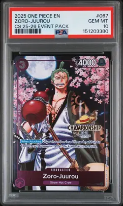 2025 ONE PIECE CHAMP 2025-26 EVENT PACK #067 ZORO-JUUROU PSA 10 - Image 1