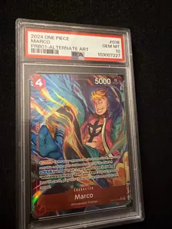 Marco OP02-018 PRB01 Alternate Art 2024 One Piece English PSA 10 Gem MT - Image 1