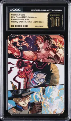 2025 ONE PIECE JAPANESE PROMO CARDS INSERT ART CARD CGC 10 PRISTINE - Image 1