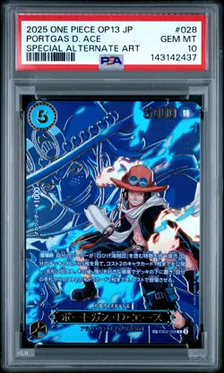 2025 ONE PIECE JPN CARRYING ON HIS WILL SPECIAL ALT ART PORTGAS D. ACE PSA 10 - Image 1