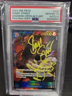 One Piece TCG - Sogeking OP03-122 Alt Art English PSA 10 signed by sonny strait - Image 1