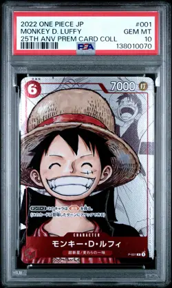 2022 ONE PIECE JPN 25TH ANNIV PREMIUM COLLECTION #001 MONKEY D. LUFFY PSA 10 - Image 1