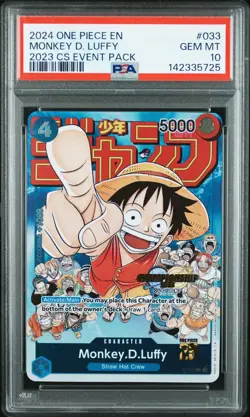 2024 ONE PIECE CHAMP 2023 EVENT PACK #033 MONKEY D. LUFFY PSA 10 - Image 1