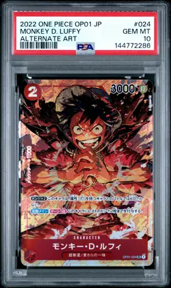 2022 ONE PIECE JPN OP01-ROMANCE DAWN ALTERNATE ART #024 MONKEY D. LUFFY PSA 10 - Image 1