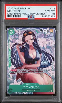 2025 ONE PIECE JPN MINI-TIN PACK SET VOL.2 KOUSHI ROKUSHIRO NICO ROBIN PSA 10 - Image 1