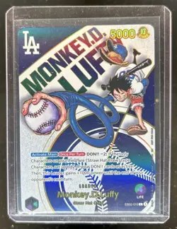 2025 One Piece Monkey D Luffy Dodgers X Night #EB02-010 DAMAGED - Image 1