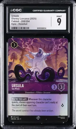 2025 DISNEY LORCANA FABLED - EPIC - FOIL #208/204 URSULA CGC 9 - Image 1