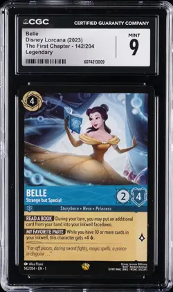 2023 DISNEY LORCANA THE FIRST CHAPTER - LEGENDARY #142/204 BELLE CGC 9 - Image 1