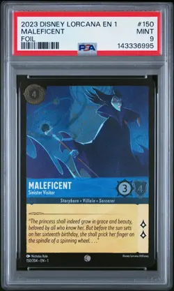 2023 DISNEY LORCANA EN 1-THE FIRST CHAPTER MALEFICENT - SINISTER VISITOR PSA 9 - Image 1