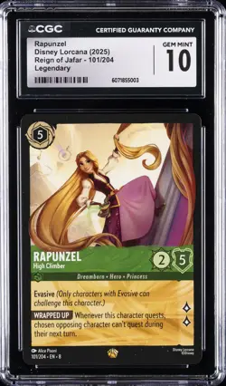 2025 DISNEY LORCANA REIGN OF JAFAR - LEGEND #101/204 RAPUNZEL CGC 10 GEM MINT - Image 1