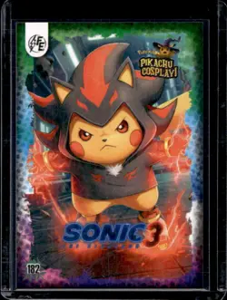 2025 Pokemon Electric Pikachu Cosplay Trading Card Sonic 3 Galaxy Holo #182 - Image 1