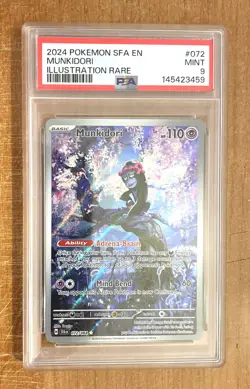 Pokemon, Shrouded Fable, Munkidori SIR Card #72, PSA 9 - Image 1