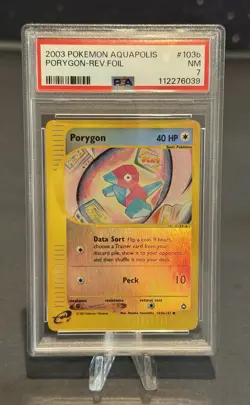 2003 Pokemon Aquapolis English Card - PSA 7 - Porygon Reverse Foil #103b/147 - Image 1