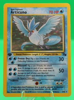 Pokemon TCG Articuno 1st Edition Holo Rare Card 2/62 Fossil LP! - Image 1